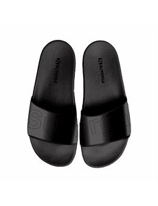 black satin slides