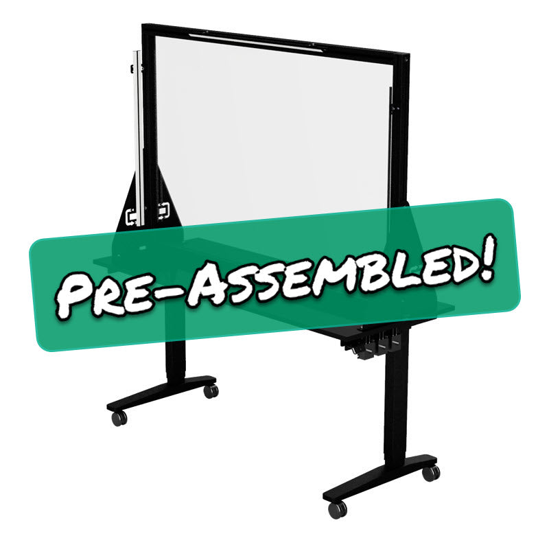 Pre-Assembly and crating of Height Adjustable Lightboard System, Medium (66")