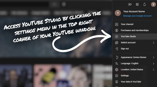 How to login  account in yt studio