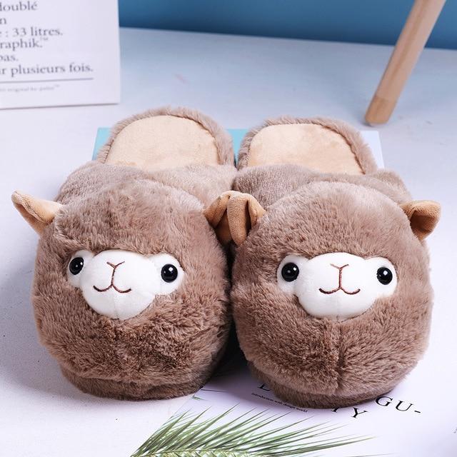 alpaca face slippers