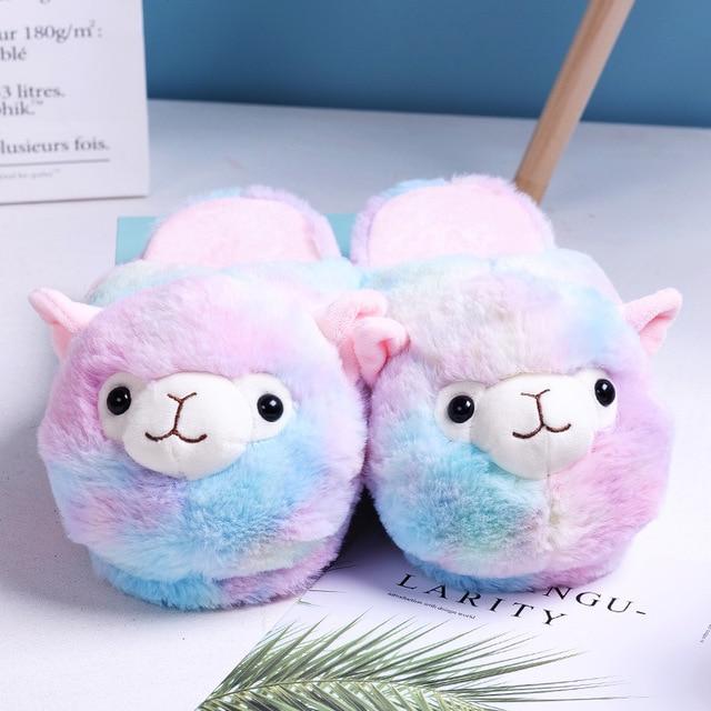 alpaca face slippers