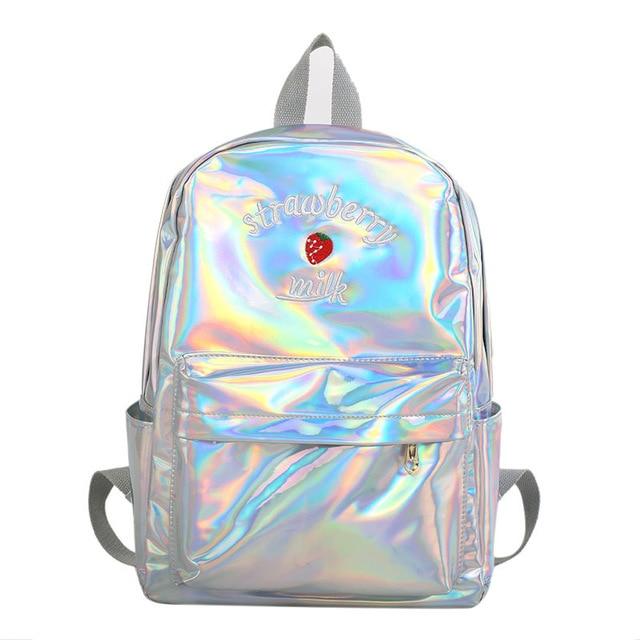 Reflective Strawberry Milk Backpack | Kawaii Vibe