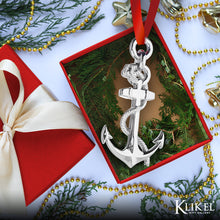 Load image into Gallery viewer, Anchor Christmas Ornament - Nautical Ornament for Christmas Tree - Silver Christmas Ornament - Keepsake for Sailor - Non-tarnish Metal