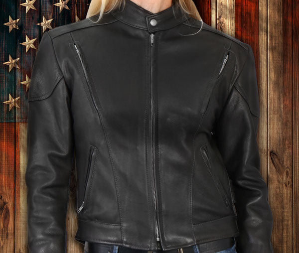 American made ladies leather jacket vests and chaps