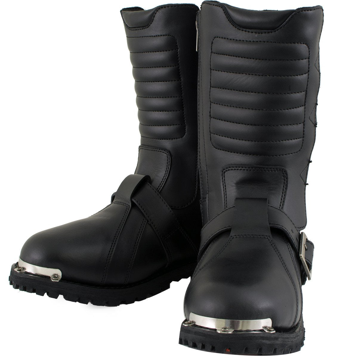 Xelement 1503 Mens Black Executioner Leather Motorcycle Boots 3764