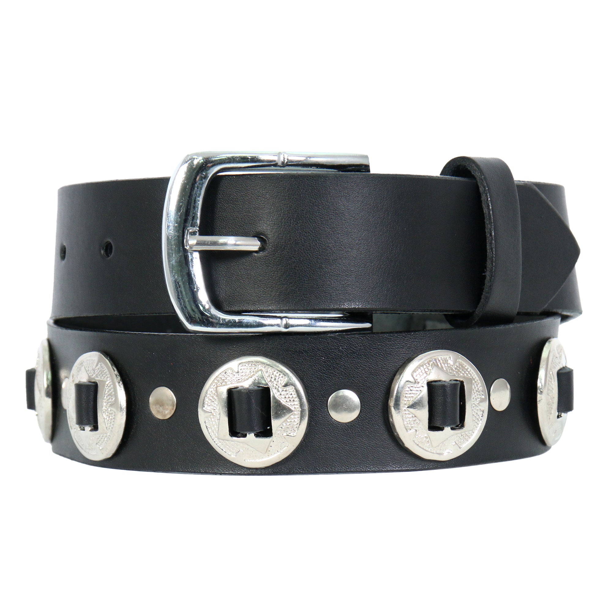 Image of Hot Leathers Heavy Leather Laced Concho Belt BLA1124