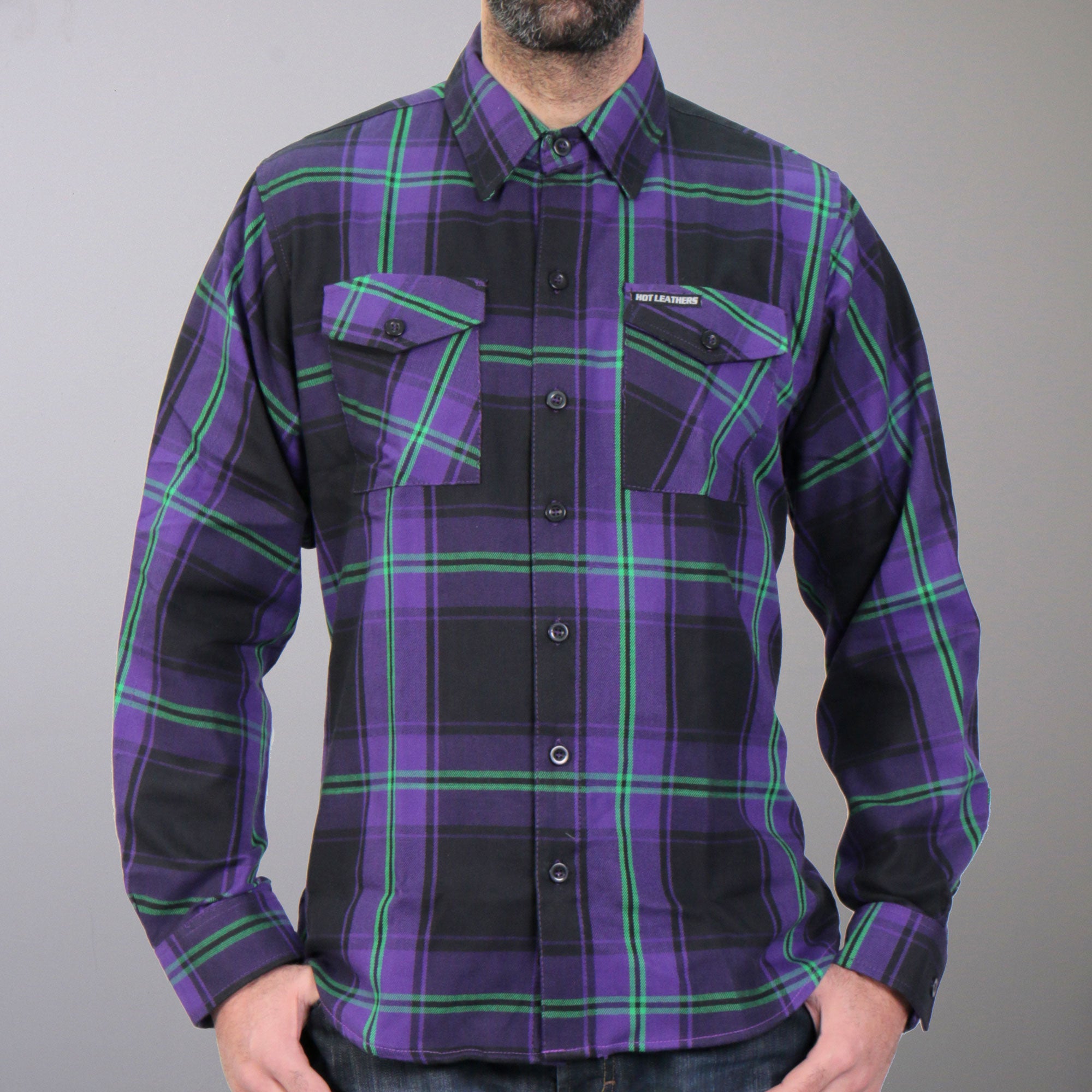 Image of Hot Leathers FLM2011 Men's 'Voodoo' Flannel Long Sleeve Shirt