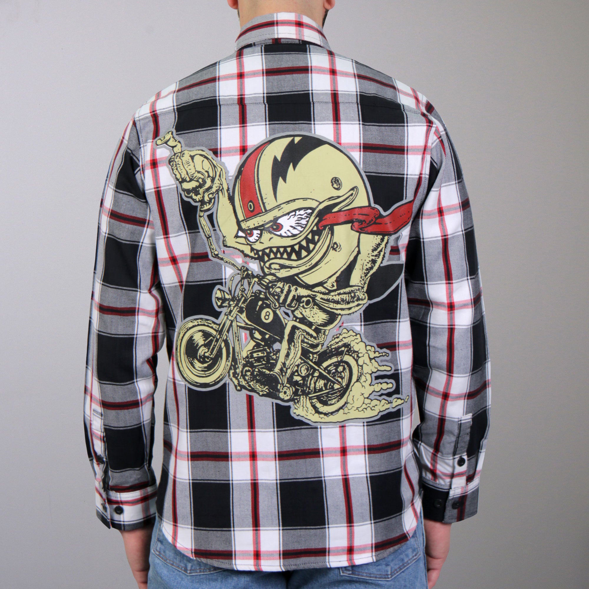 Image of Hot Leathers FLM2104 Men's 'Bobber Monster' Flannel Long Sleeve Shirt