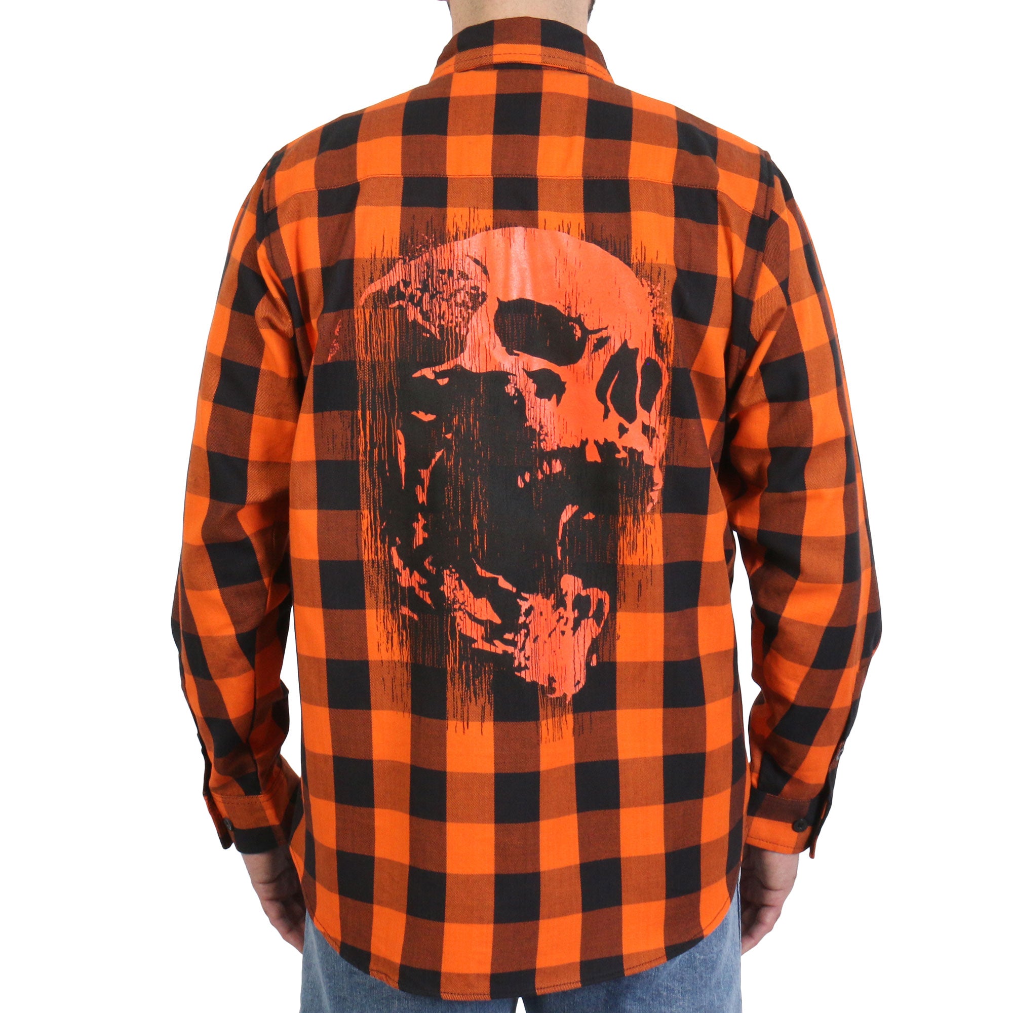 Image of Hot Leathers FLM2108 Men's 'Ancient Skull' Flannel Long Sleeve Shirt