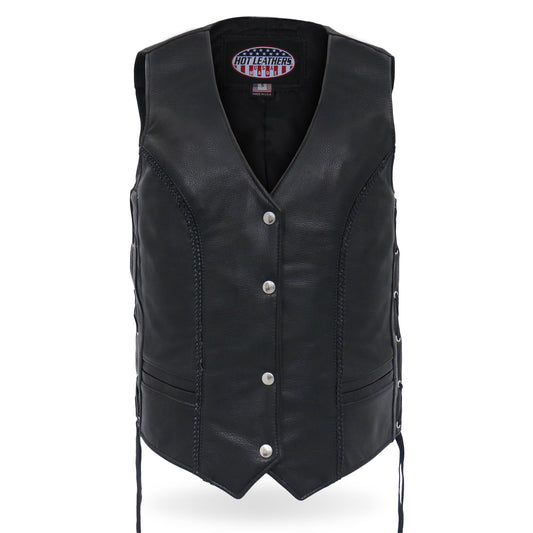 Hot Leathers VSL3003 Ladies Lace-Up Top Leather Vest