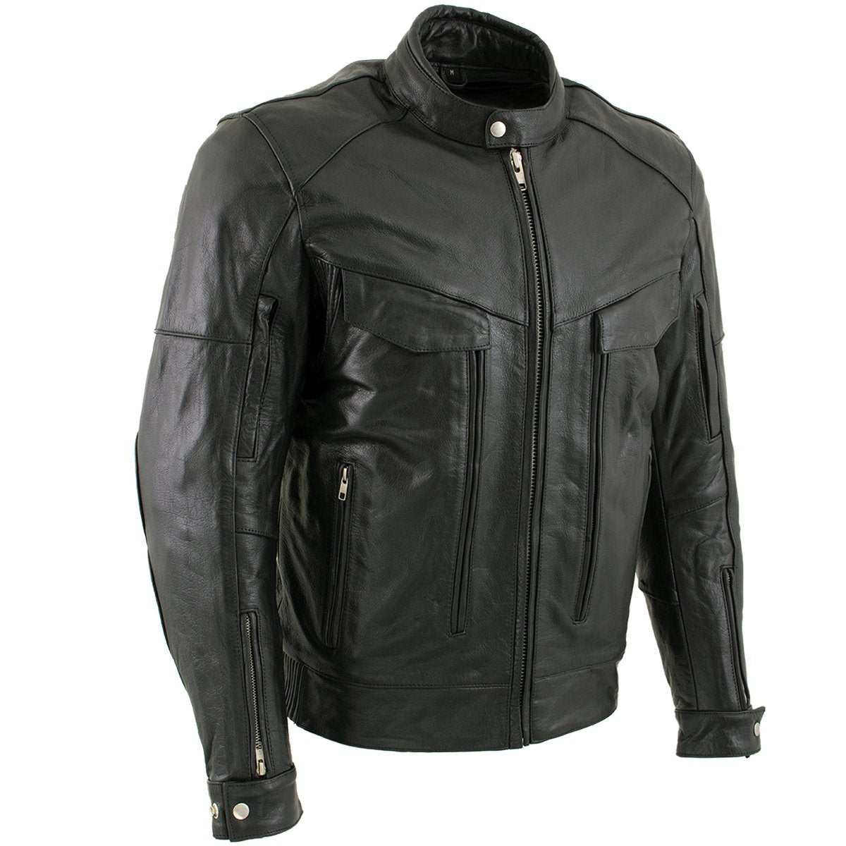 Xelement B4495 Men's Black 'Bandit' Buffalo Leather Cruiser Motorcycle