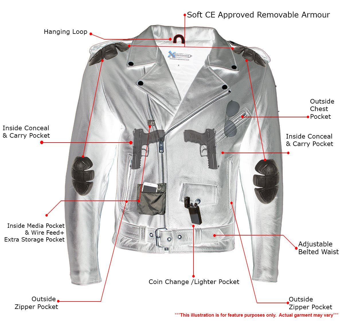 xelement armored motorcycle jacket