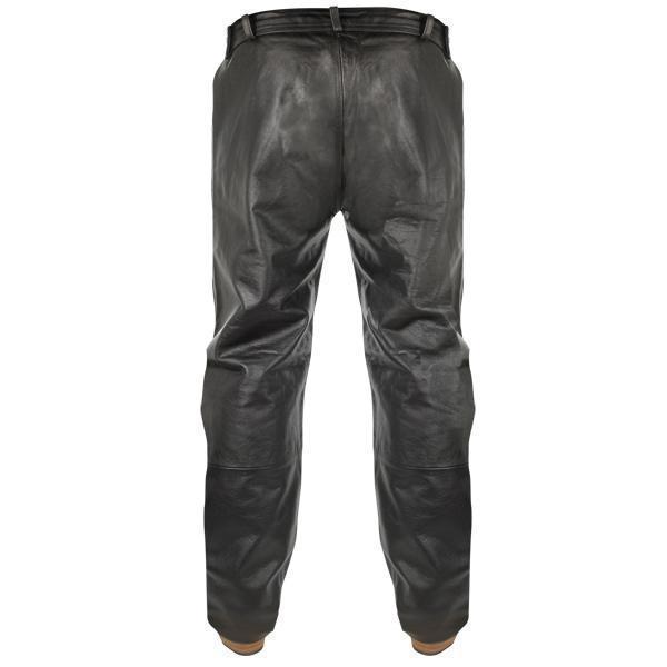 Xelement B7440 Men's Black Leather Motorcycle Overpants with Side Zipp