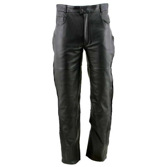 Xelement XS679 Women's 'Nubile' Classic Black Buffalo Leather Motorcycle  Rider/Fashion Pants 4 