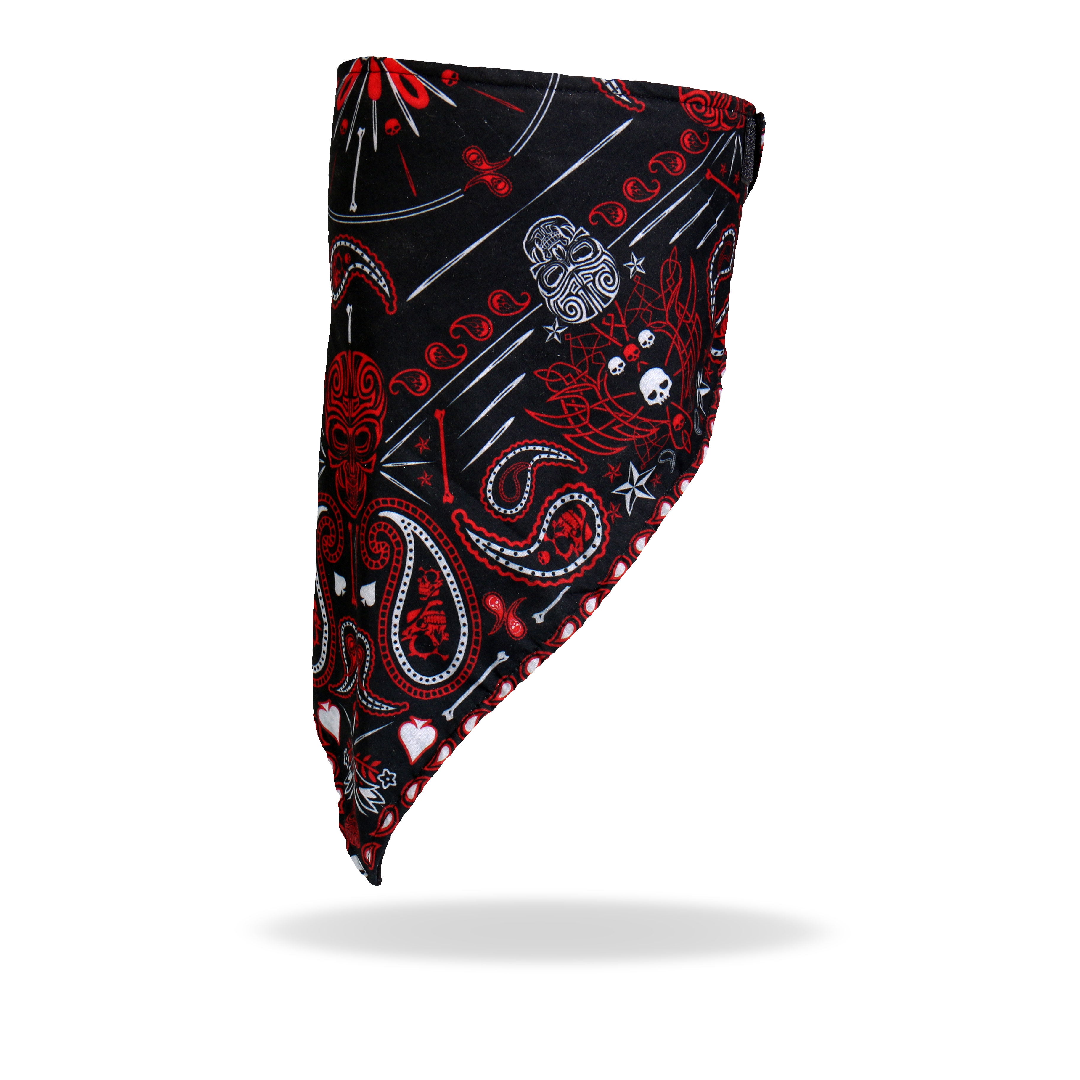 Image of Hot Leathers FWC1004 Red Paisley Face Wrap Neck Warmer
