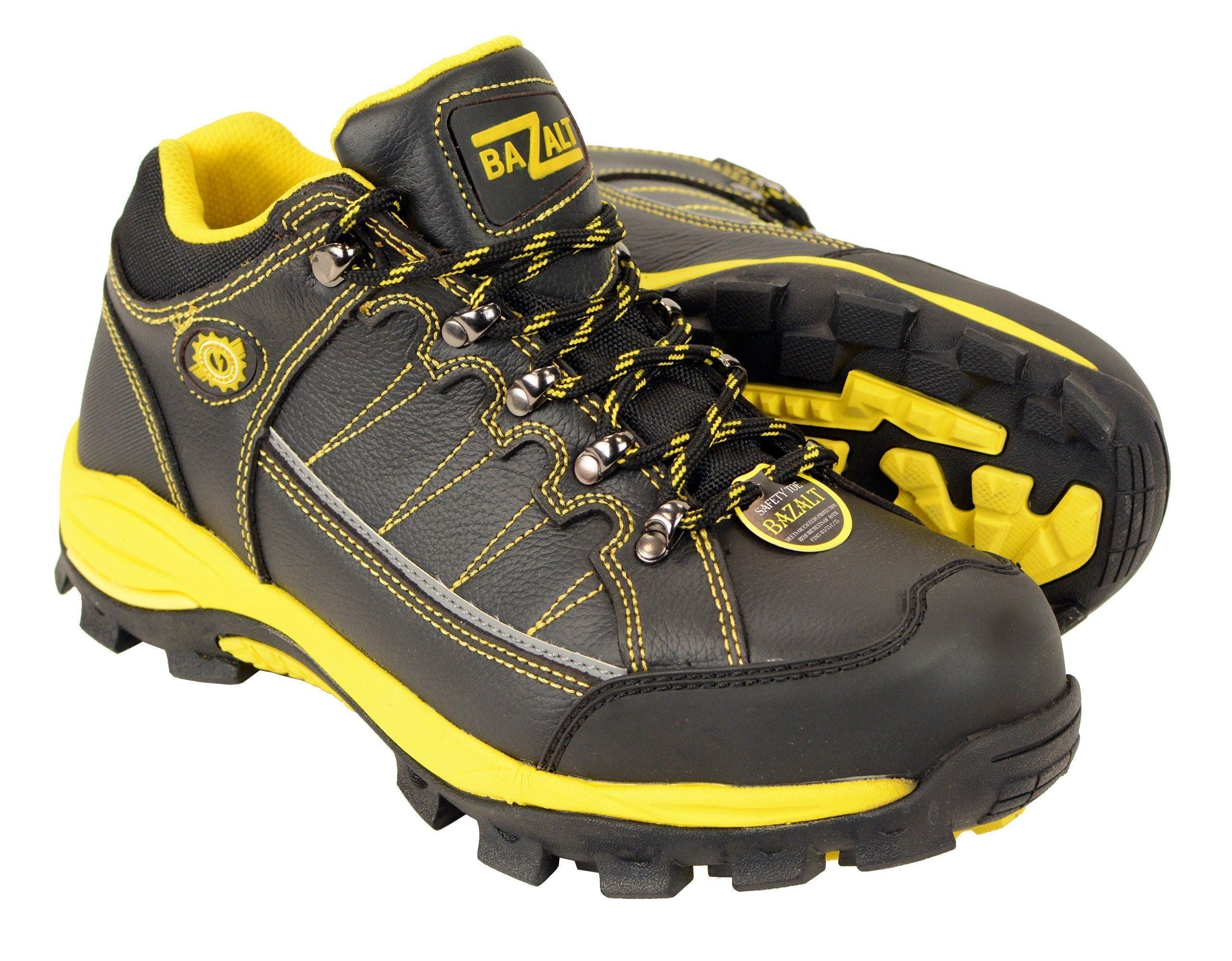 Image of Bazalt MBM9121ST Men's Black and Yellow Water and Frost Proof Leather Outdoor Shoes with Composite-Toe