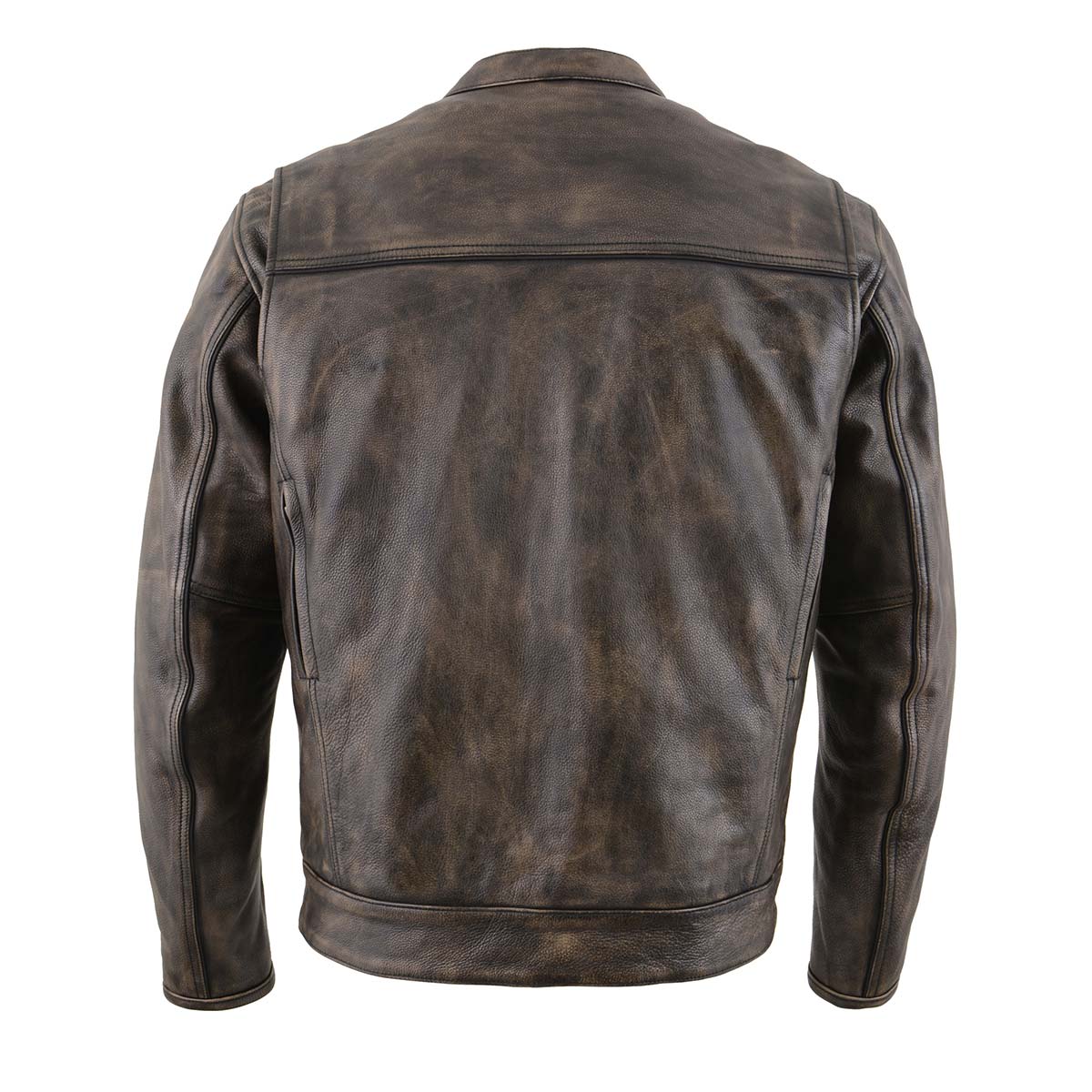 Milwaukee Leather MLM1508 Men's Distressed Brown Leather Motorcycle Ja