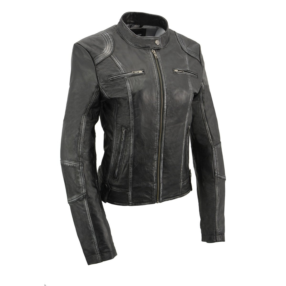 Image of Milwaukee Leather SFL2830 Women's Black Sheepskin Scuba Style Fashion Leather Jacket