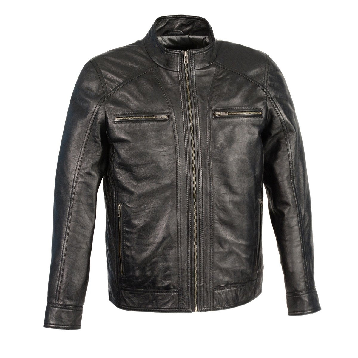 Milwaukee Leather SFM1860 Men's Black Motorcycle Fashion Leather Jacke