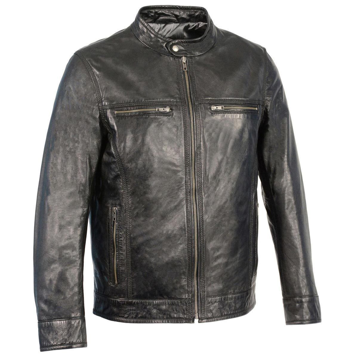 Milwaukee Leather SFM1865 Men's Black Classic Leather Jacket with Zipp