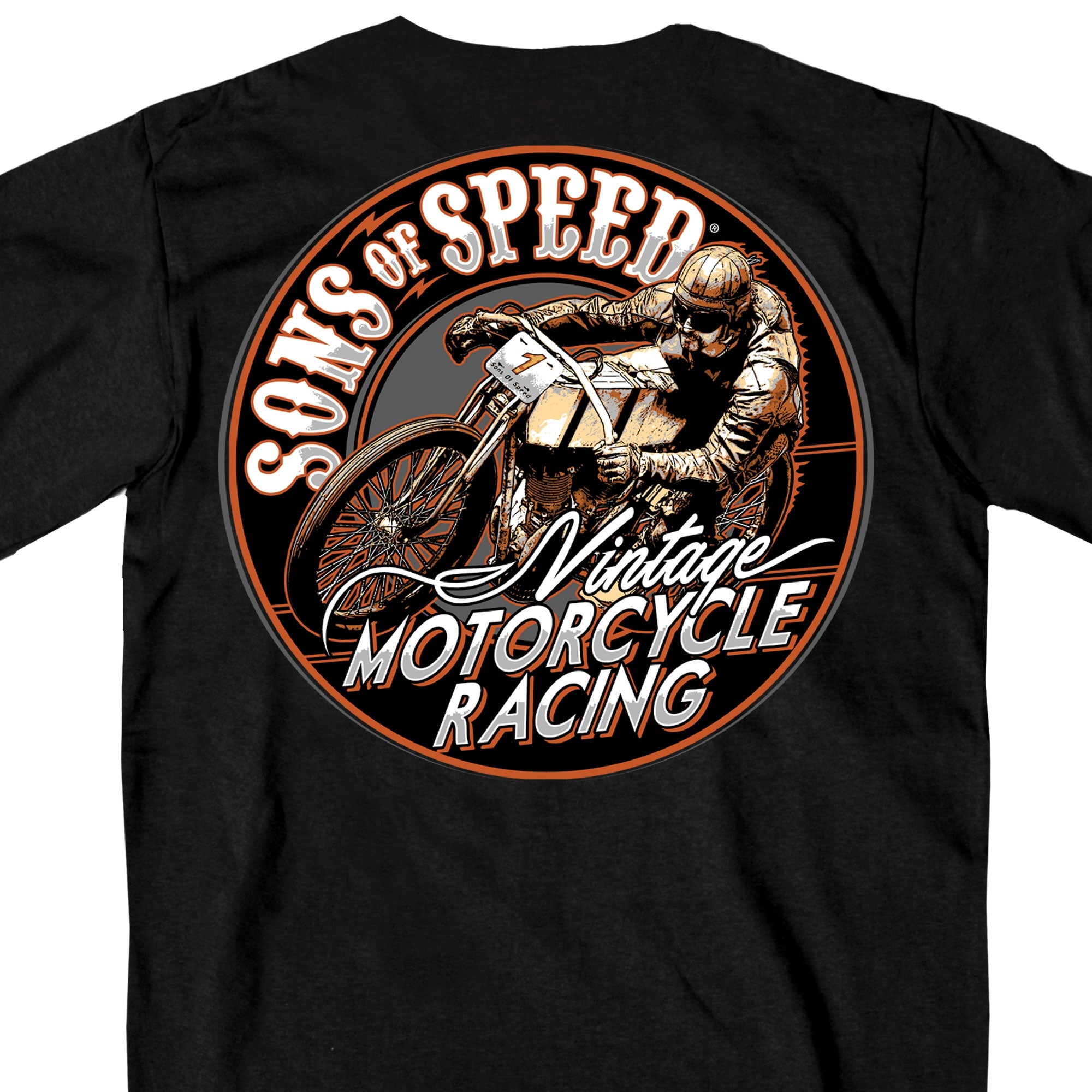 Official Sons of Speed Vintage Motorcycle Racing T-Shirt
