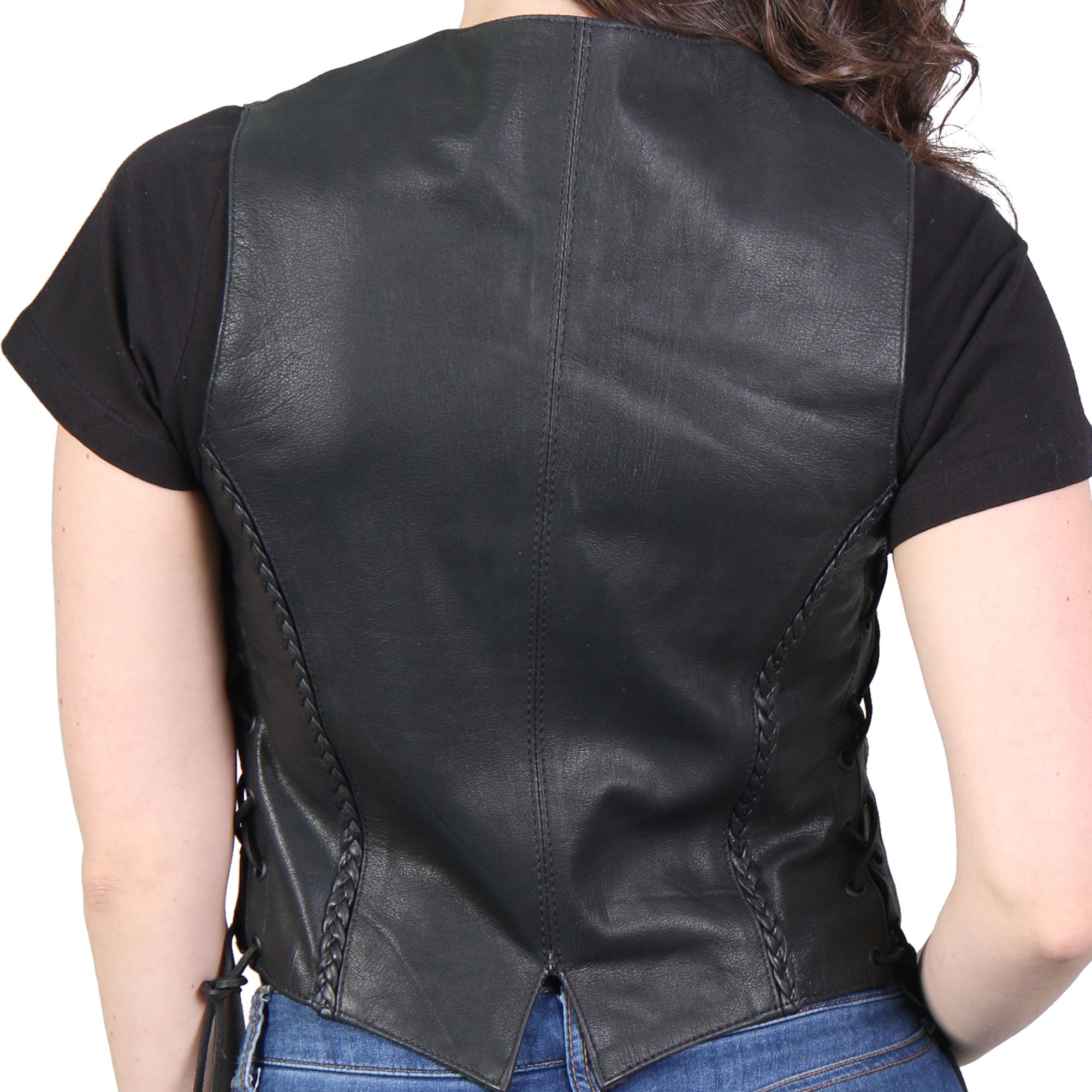 Hot Leathers Ladies Black Leather Vest