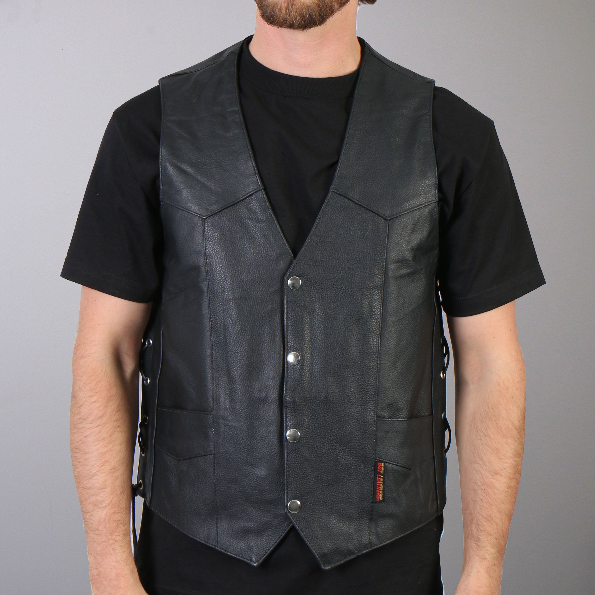 Hot Leathers Men S Concealed Carry Leather Vest