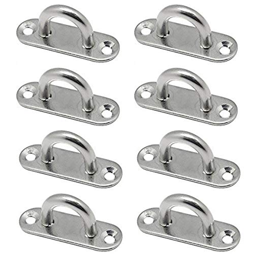 Hulless Stainless Steel Ceiling Hook 1 8 Inch Pad Eye Plate 8pcs Marine Hardware Staple Hook Loop Screws Mount