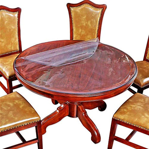 Round Dining Table Protector Clear Plastic Tablecloth Protector