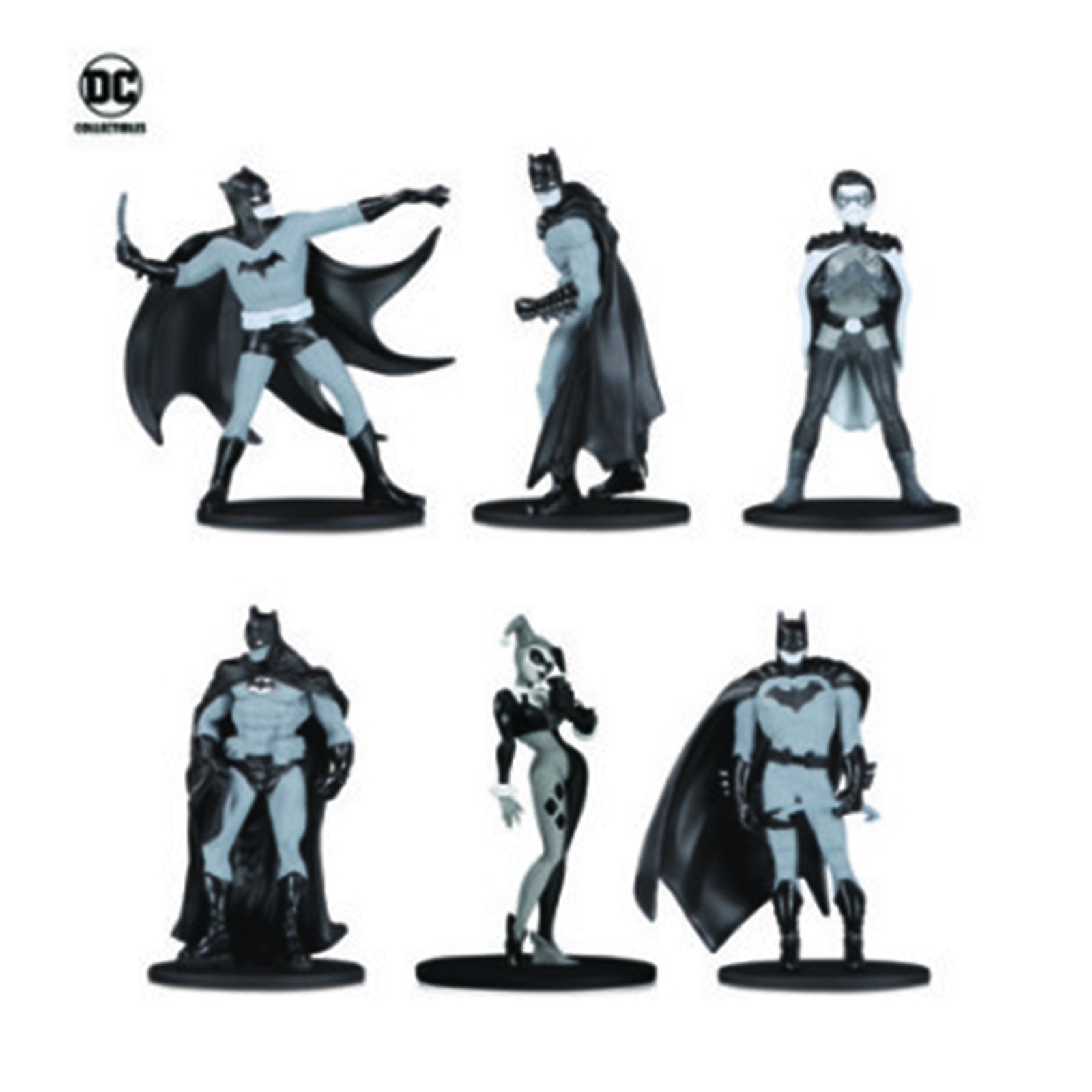 black and white batman figure