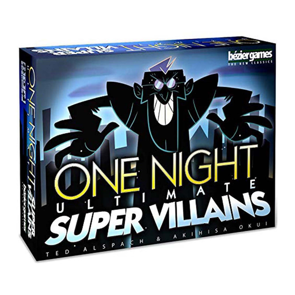 One Night настольная игра. Super Villains one Night Ultimate Cards. Коробка со злодеем.