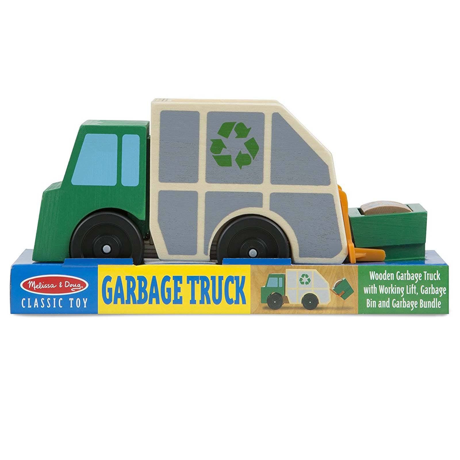 wooden garbage truck toy