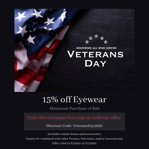 Veterans Day 2020 Eyeglass Sale