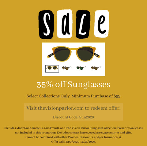 35% off discount sunglasses at The Vision Parlor