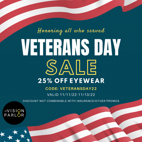Veterans Day Sale Eyeglasses and Sunglasses, support small US independent business, in Auburn, CA