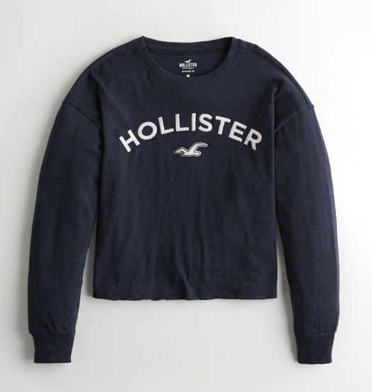 hollister crop boyfriend graphic tee