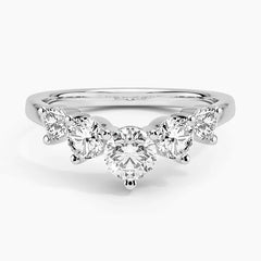 Five Stone Contour Wedding Band Ring - LR79 - Roselle Jewelry