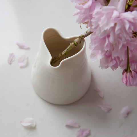 HANDMADE PORCELAIN HEART SHAPED JUG