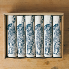 The Blue Hare Napkin by Lottie Day - Made in Norfolk