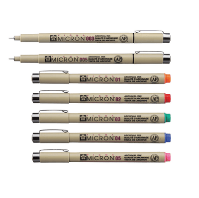 Sakura Micron 003 Pen 0.15mm Set Of 6 Black