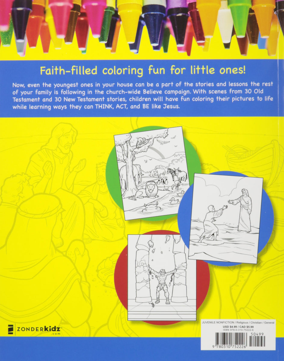Believe Coloring Book Think Act Be Like Jesus Churchsource