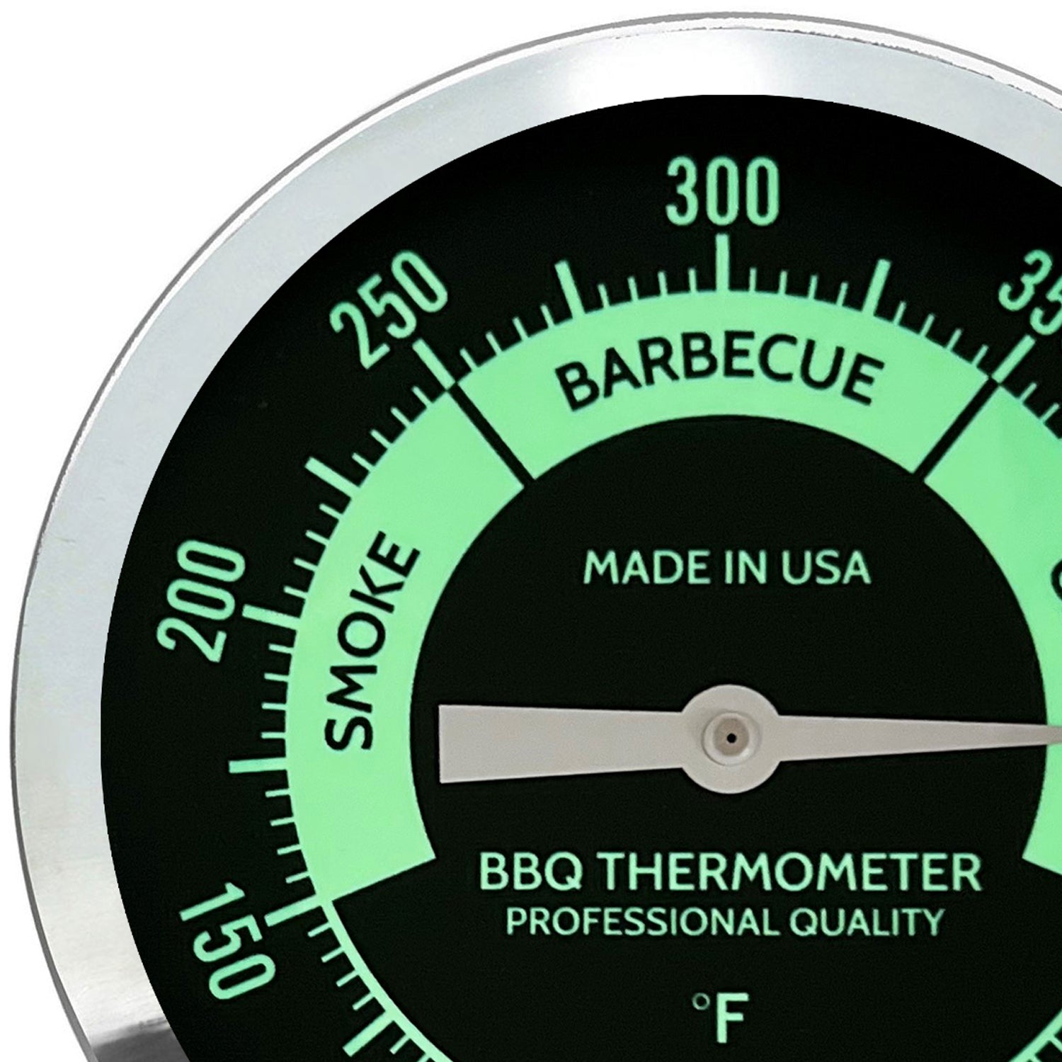 BBQ Smoker Thermometer - 5" Black and Glow Dial