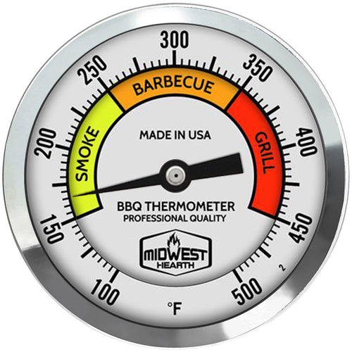 Tel-Tru BQ300 3 Glow Dial Barbecue Thermometer, 2.5 Stem