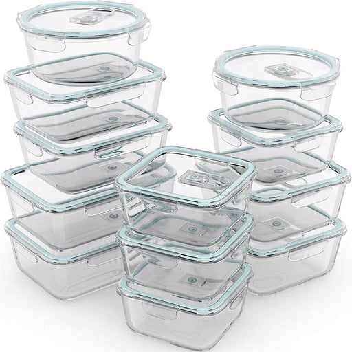 Shazo Airtight Container Set for Food Storage - 7 Piece Set + Heavy Duty  Plastic - BPA Free - Airtight Storage Clear Plastic w/White Interchangeable