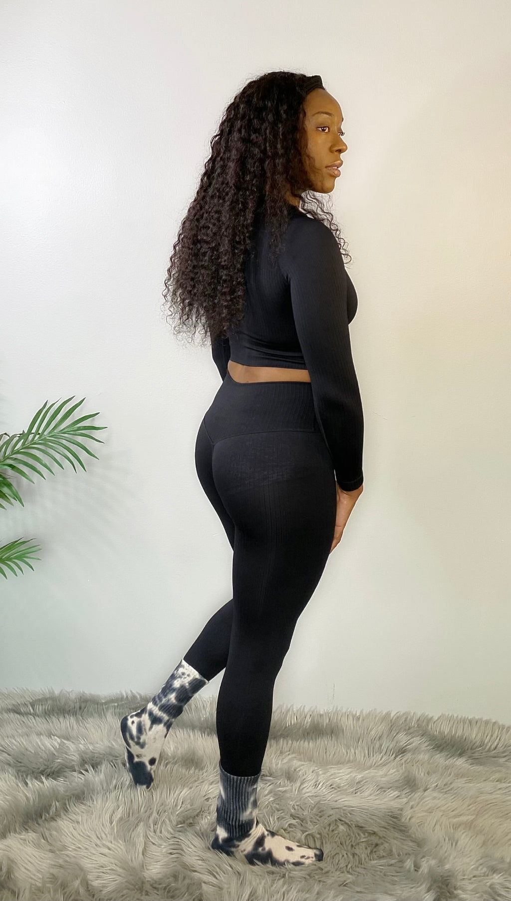 V by Very Curve Seamless Rib High Waisted Leggings