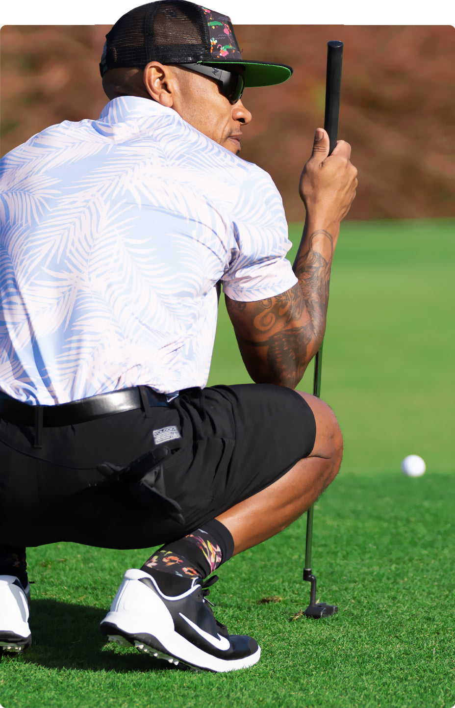 View of man on golf field with AMP's color enhancement