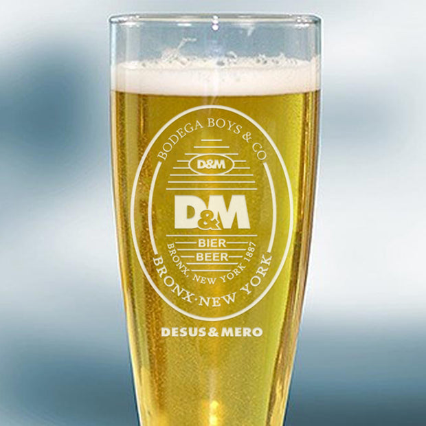 wraak als je kunt brandwond Desus & Mero Beer Label 16 oz Laser Engraved Pilsner Glass | SHOWTIME