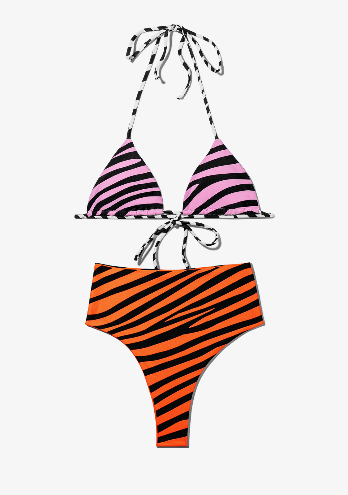 Samoa Top Zebra Pink + Maui Bottom Zebra Orange Bikini - DFranklin IT product image