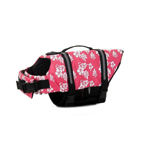 Flower Printed Pet Life Jacket Safety Swimming Suit
