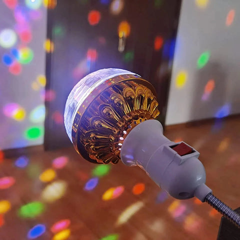 Colorful Rotating Disco Ball Light med Norsk Stikkontakt